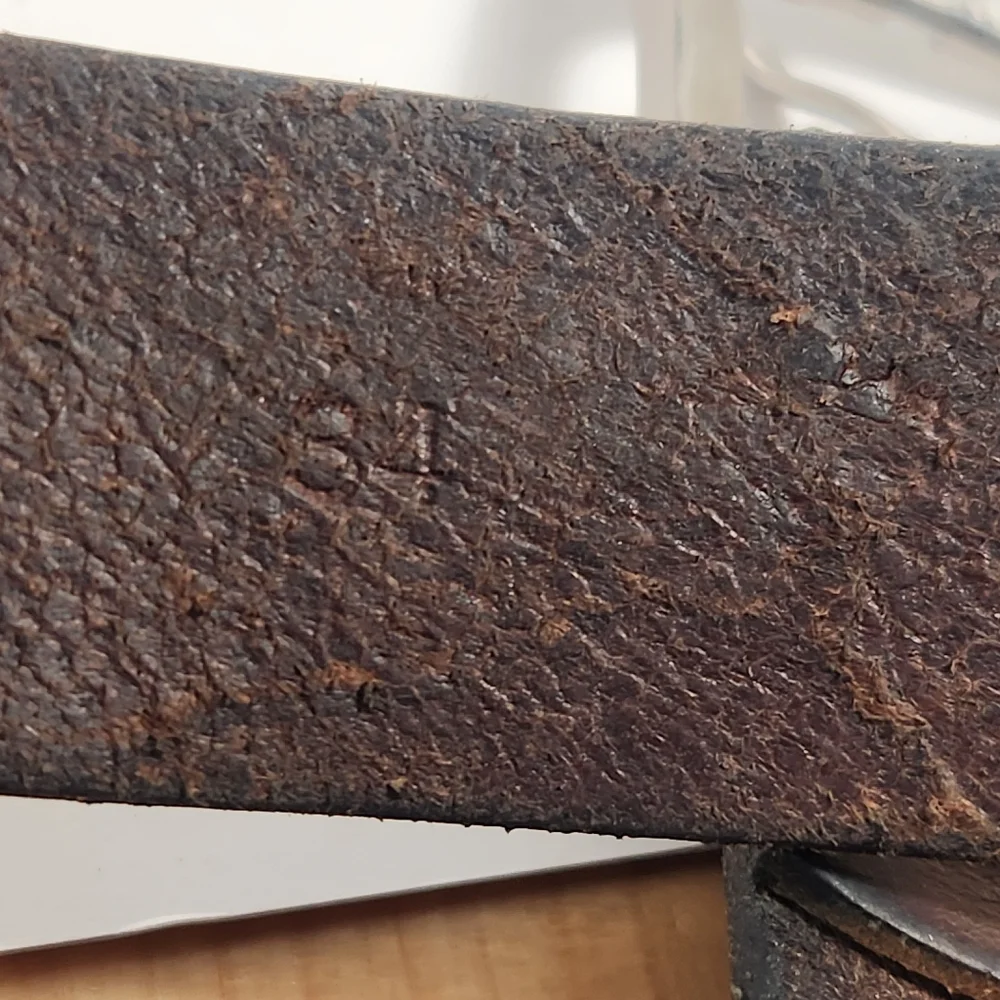 TIMBERLAND Belt Size 34 Brown Leather Made USA Silver Buckle 1.5 Width